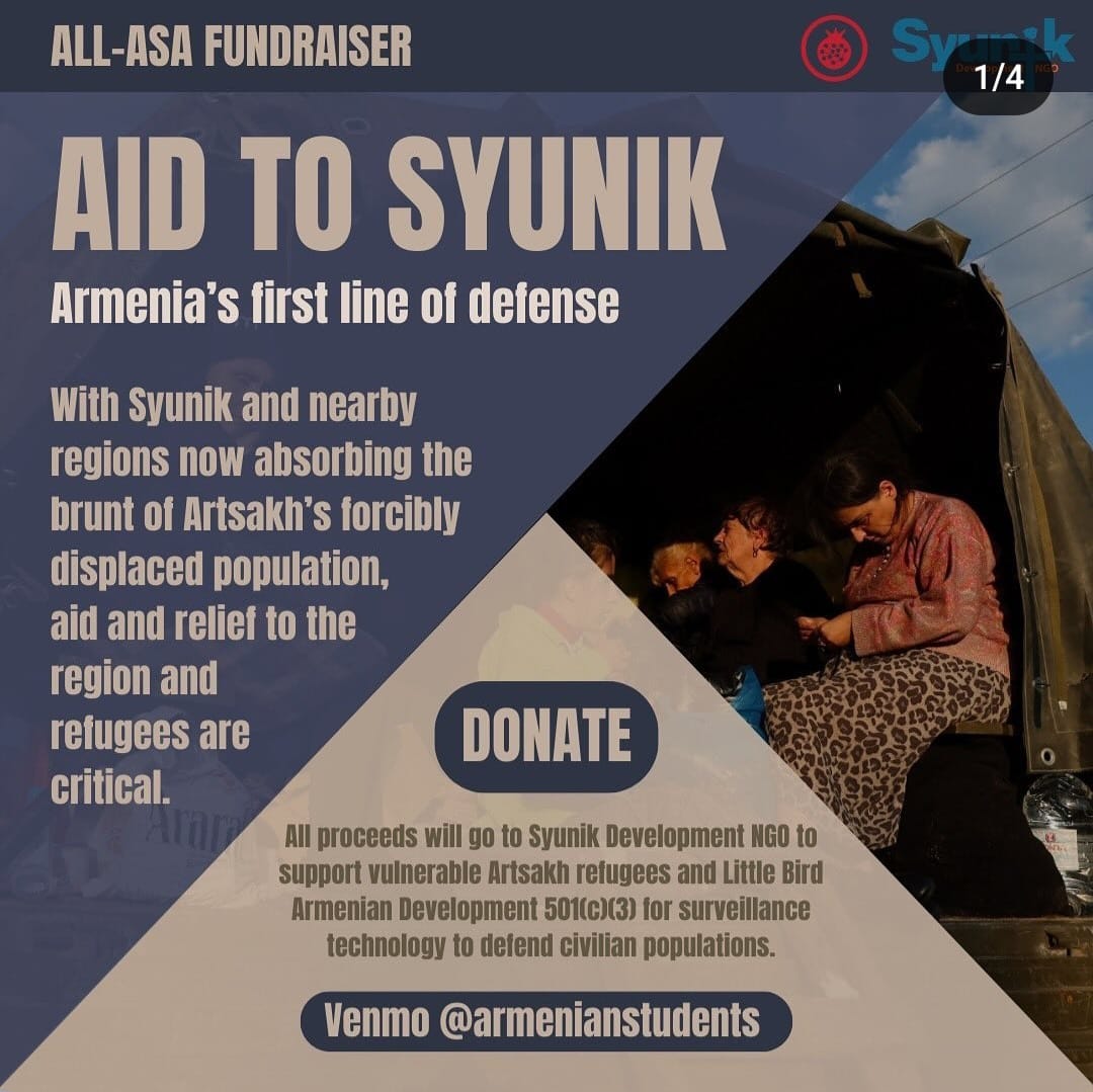 PARTNERS AND FRIENDS OF THE SYUNIK-DEVELOPMENT NGO ORGANIZED DONATION PROGRAMS IN THESE DIFFICULT DAYS TO SUPPORT THE PEOPLE OF ARTSAKH